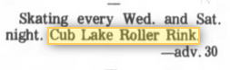 Cub Lake Roller Rink - JUNE 1971